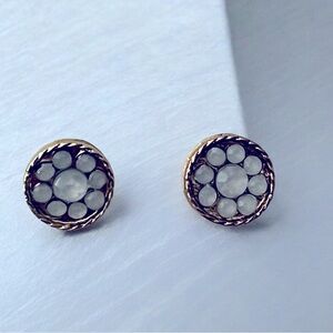 New 7mm Gold Toned Stud Earrings